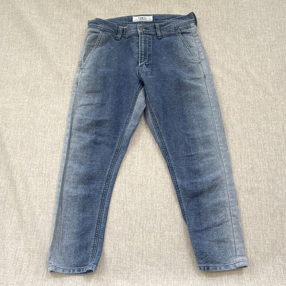 FDMTL Japanese Denim Jeans Women's 28 cropped 100% cotton indigo